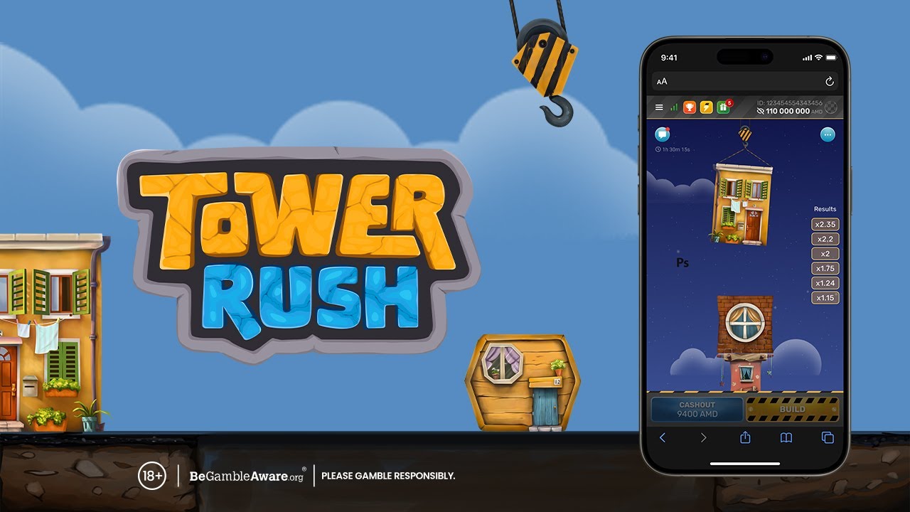 Fantasy tower rush with coins and castle
